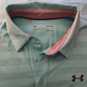 Under Armour Heatgear Polo Golf Shirt Loose Fit Green LG